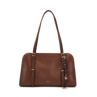 ELLE Crystal Vegetable Tanned Top Grain Cow Leather Shoulder Bag Regular Women's Multicolor
