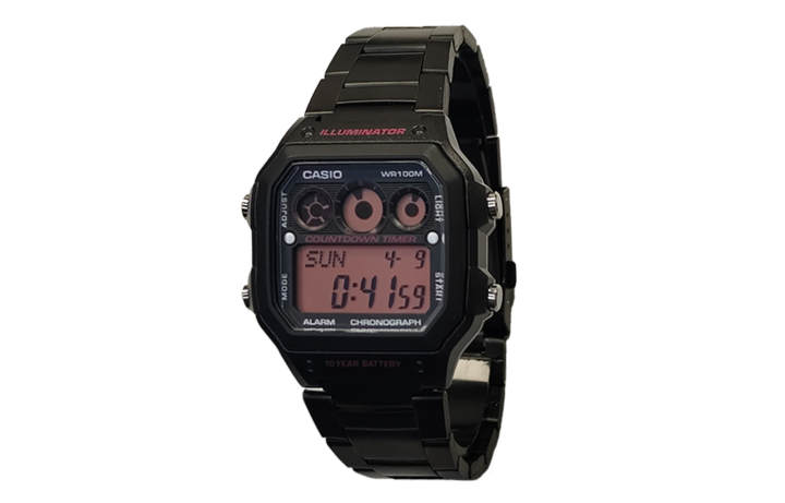 CASIO CASIO Custom Collection Quartz Movement Stainless Steel Strap Watch Men's Watches Black Dial