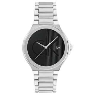 CALVIN KLEIN ICONIC Wrist Watches Quartz Movement Stainless Steel Strap 39mm Black Dial Men's Watches