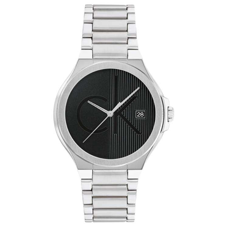 CALVIN KLEIN ICONIC Wrist Watches Quartz Movement Stainless Steel Strap 39mm Black Dial Men's Watches