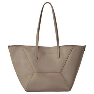 Brunello Cucinelli Calfskin Tote Bag, Shopping Bag, Shoulder Bag Small Women's Taupe Gray