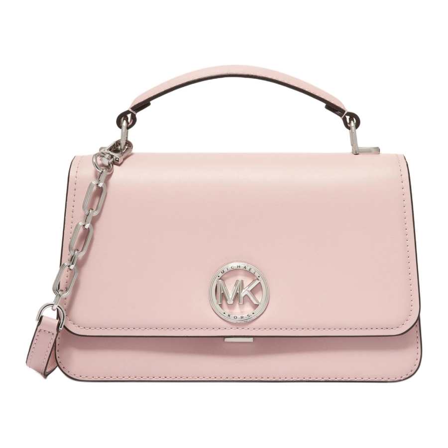 MICHAEL KORS Delancey Split Cow Leather One Shoulder Handbag Medium Women's Light Pink