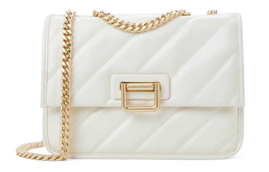 CHARLES&KEITH Pu Shoulder Bag Small Women's Black/Milk White