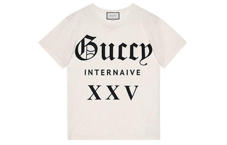 GUCCI 【Previous Season】"Guccy Internaive XXV" cotton T-shirt
