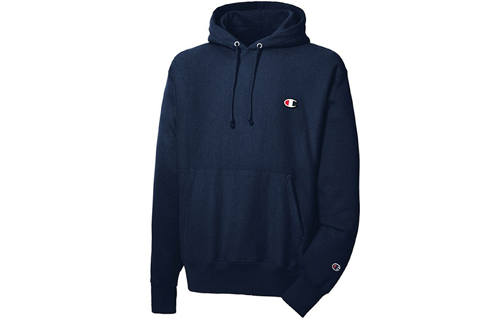 Champion Reverse Weave Collection, Champion Small C Hooded Fleece Lined, US Version, Winter Sweatshirt Unisex Navy Blue