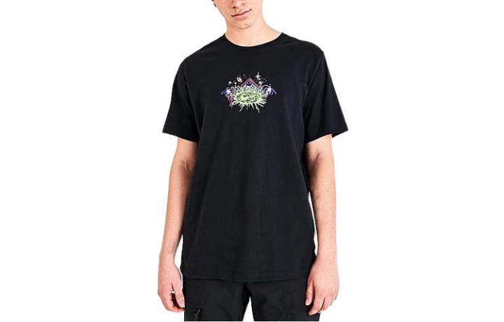 Nike Nike T Shirts Men's Black Crew Neck Moderate Straight Fit