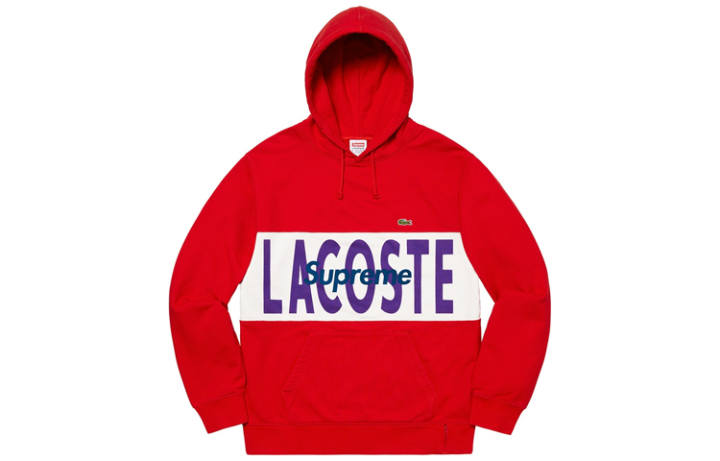 Supreme Supreme X Lacoste Logo Panel Hooded Sweatshirt