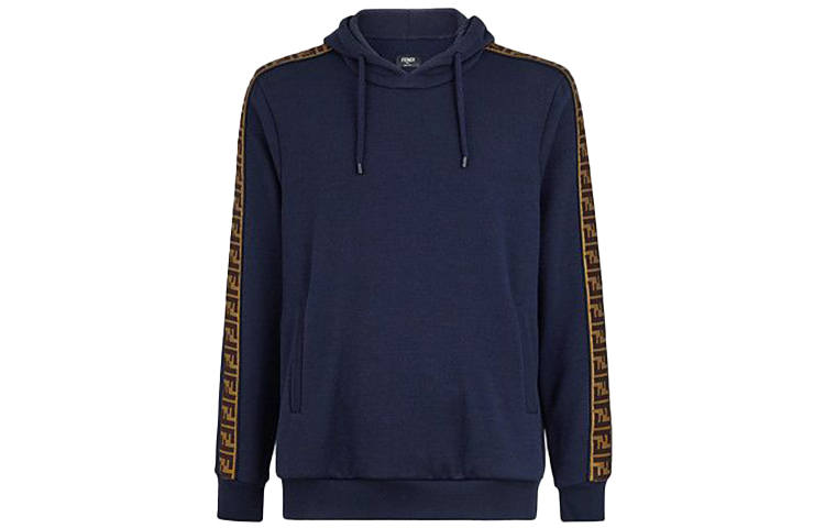 FENDI Sweatshirts Men's Blue Hooded Moderate Regular