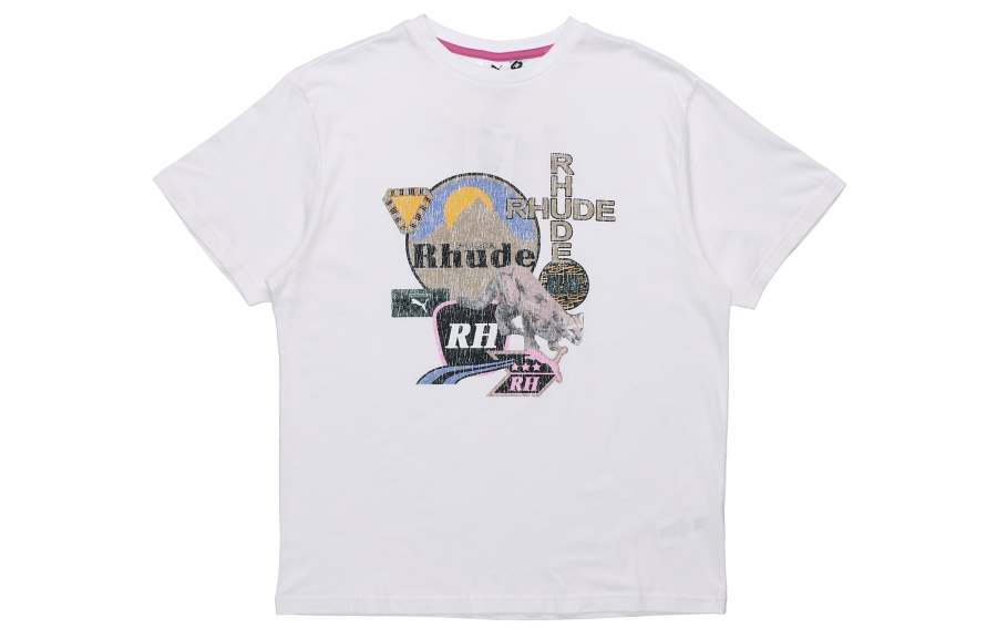 PUMA X RHUDE T Shirts Unisex Crew Neck Moderate Straight Fit