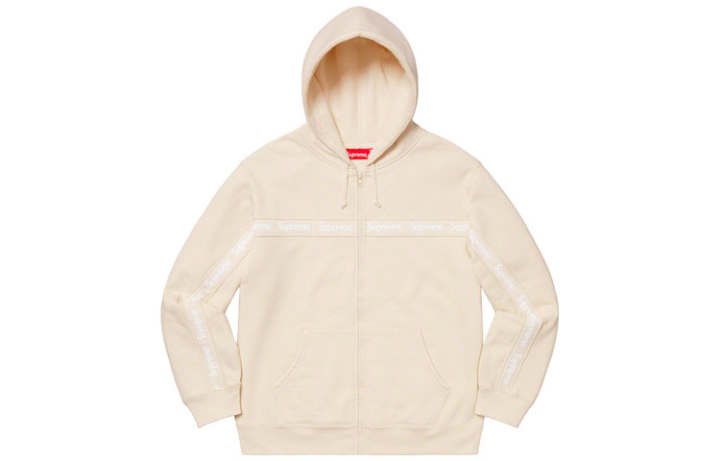 Supreme Supreme Text Stripe Zip Up Hooded Sweatshirt