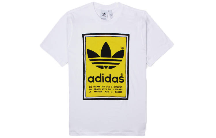Adidas Originals T Shirts Men's Crew Neck Moderate Straight Fit