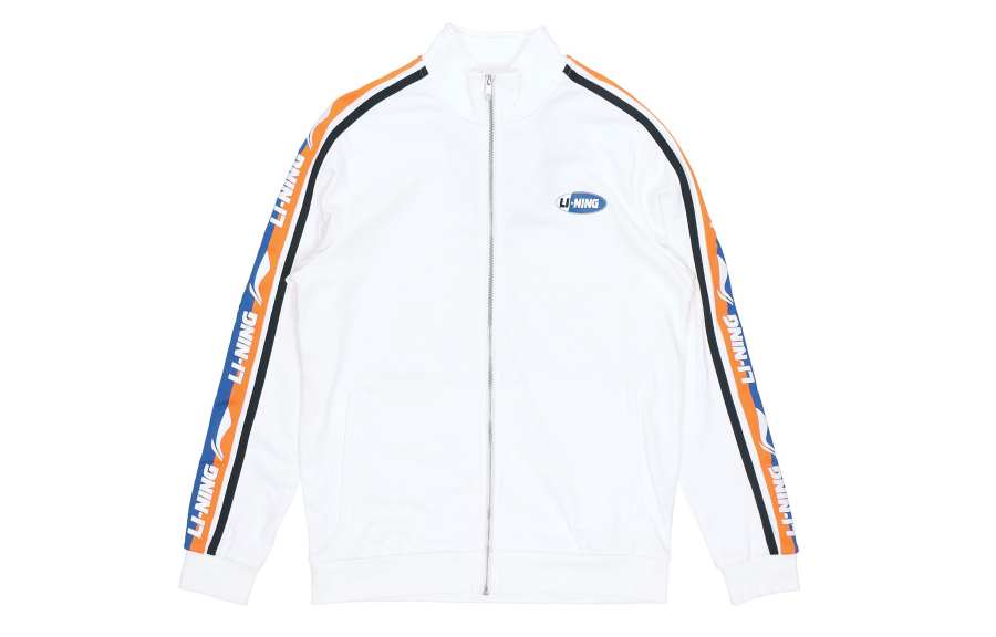 Li-Ning Li Ning Sports Fashion Collection Sweatshirts Unisex Ivory Stand Collar Moderate Cardigan