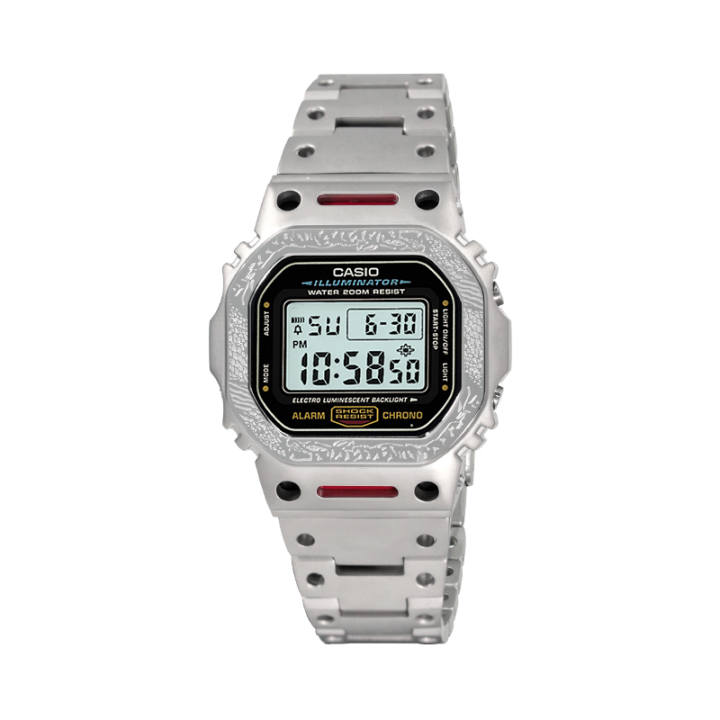 CASIO CASIO Custom Collection Electronic Movement Metal Strap Watch Unisex Black Dial