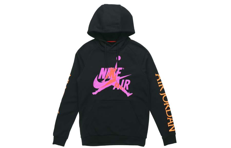 Jordan Jordan Jumpman Classics Hooded Comfortable Thermal Fleece Lined Long Sleeved Sweatshirt Men's Black
