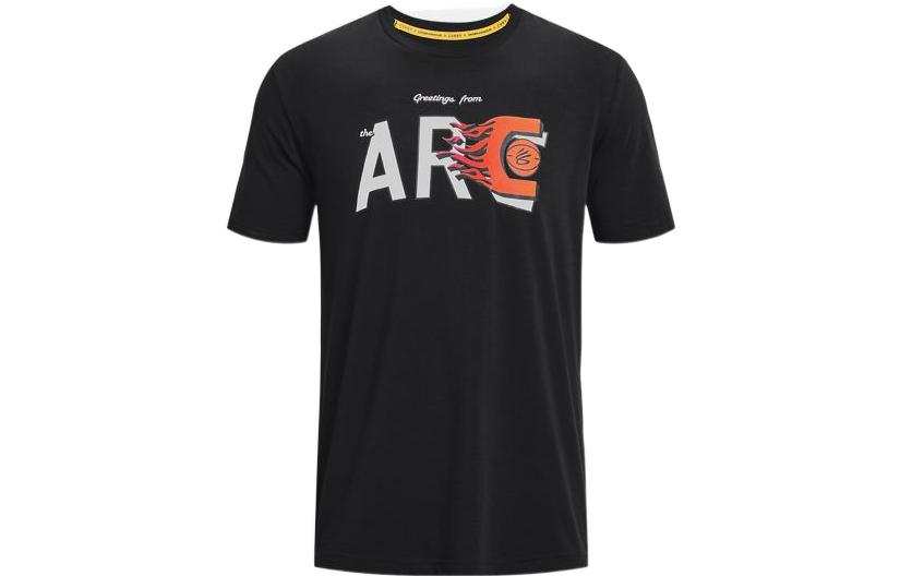 Under Armour T Shirts Men's Black Crew Neck Moderate Straight Fit