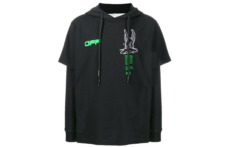 OFF-WHITE OFF WHITE Harry The Bunny Double Sleeved Hoodie