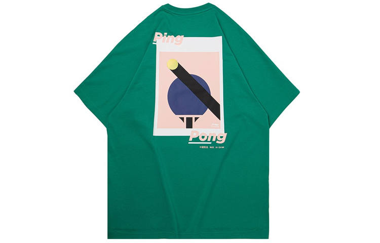 Li-Ning Li Ning T Shirts Men's Crew Neck Moderate Straight Fit