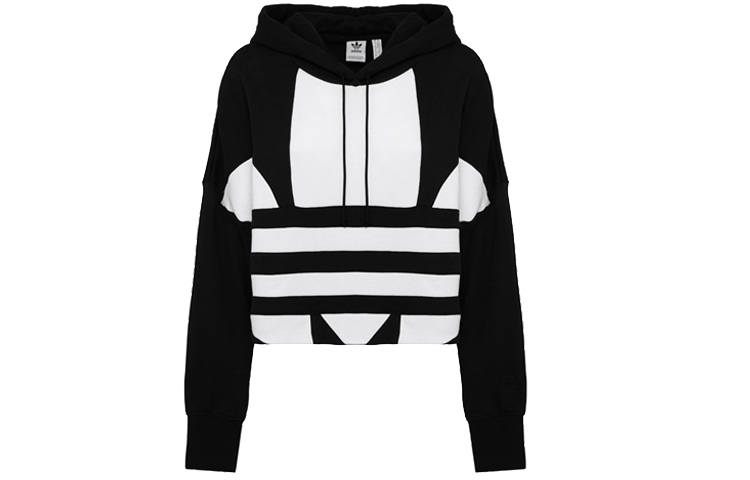 Adidas Originals Adidas Cropped Big Trifoil Pullover Hoodie