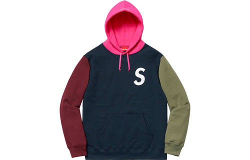 Supreme Supreme S Logo Colorblocked Hooded Sweatshirt