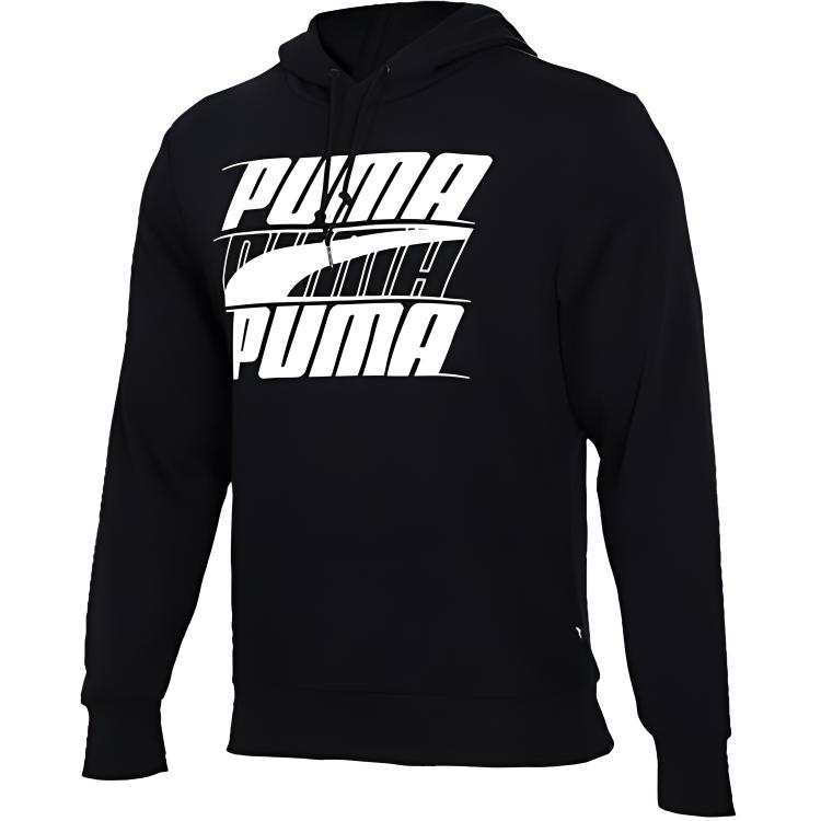 PUMA Sweatshirts Men's Black Hooded Moderate Regular