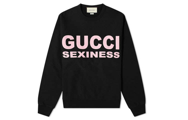 GUCCI Sweatshirts Men's Black Crew Neck Moderate