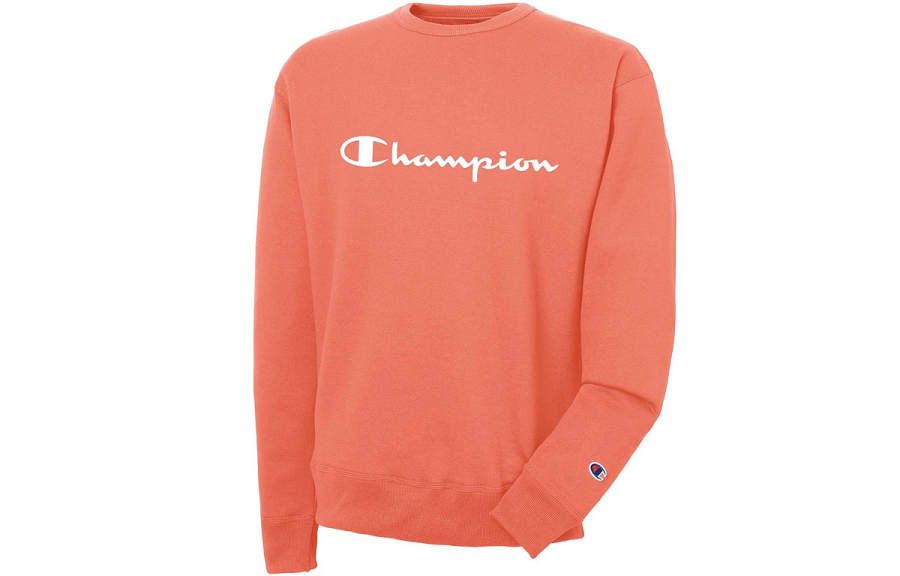 Champion Handwritten Print Letter Fleece Lined, US Version, Winter Sweatshirt Unisex Watermelon Pink