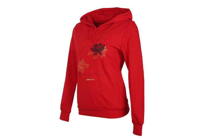 Adidas Neo Sweatshirts Women's Light Scarlet Hooded Moderate Regular