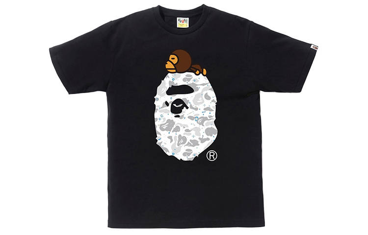 A BATHING APE Bape Space Camo Milo On Big Ape Tee