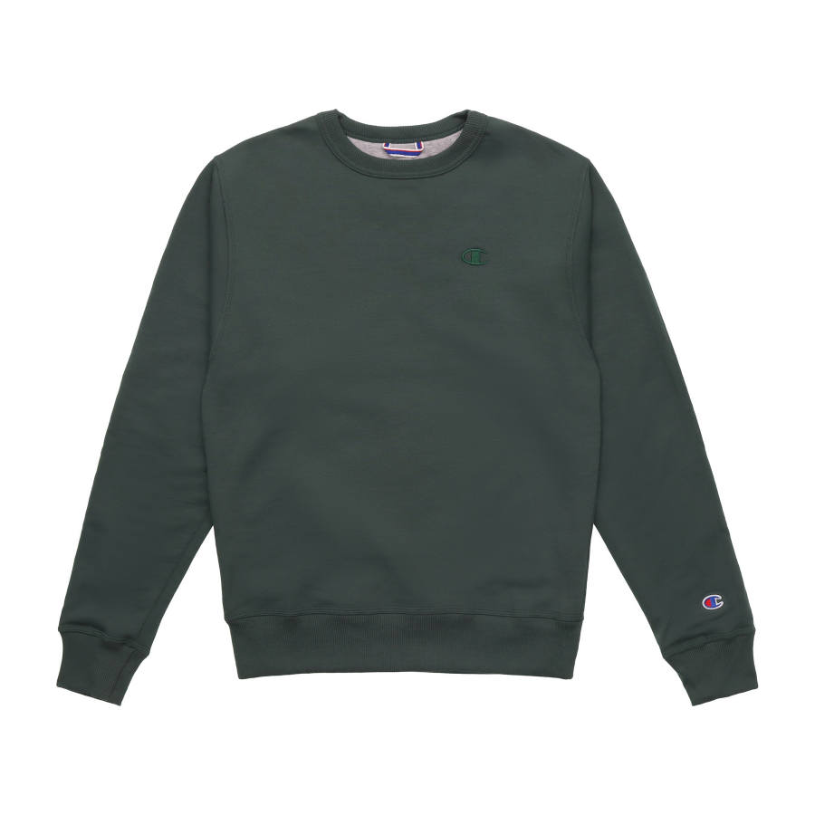 Champion Double Logo Embroidery Armbands Chest Logo Pullover Fleece Cuffed Round Neck Winter Sweatshirt Unisex