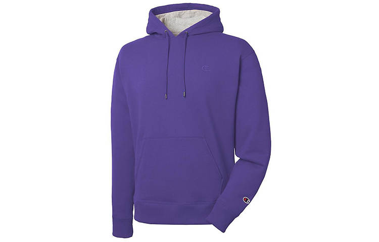 Champion Champion Chest Cuff Double Logo Fleece Lined Pullover Sweatshirt US Version Unisex Purple
