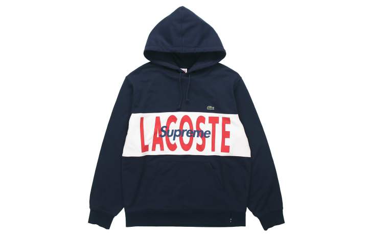 Supreme Supreme X Lacoste Logo Panel Hooded Sweatshirt
