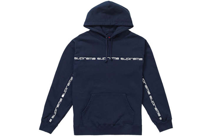 Supreme Supreme Text Stripe Hooded Sweatshirt