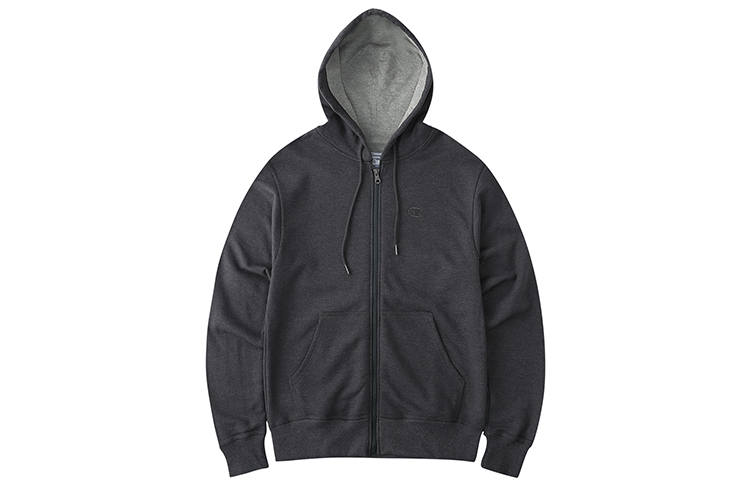 Champion Double Label Zippers Fleece Lined Sweatshirt US Version Unisex Dark Gray