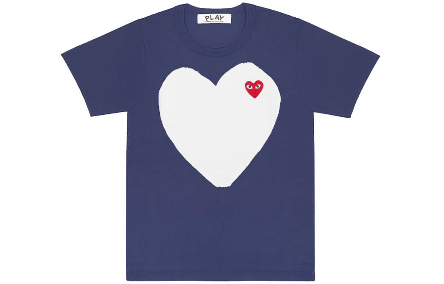 CDG Play Comme Des Garcons Play White Heart T shirt