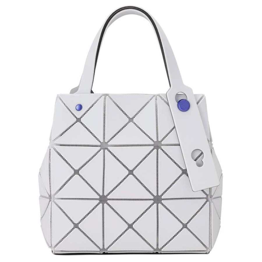 ISSEY MIYAKE CARAT PVC Polyvinyl Chloride Diamond Handbag Mini Women's Light Gray