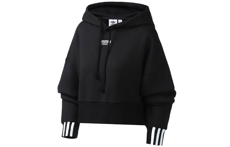 Adidas Originals Sweatshirts Women's Black Hooded Moderate Regular