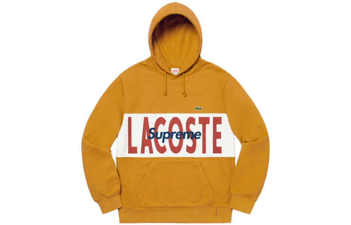 Supreme Supreme X Lacoste Logo Panel Hooded Sweatshirt