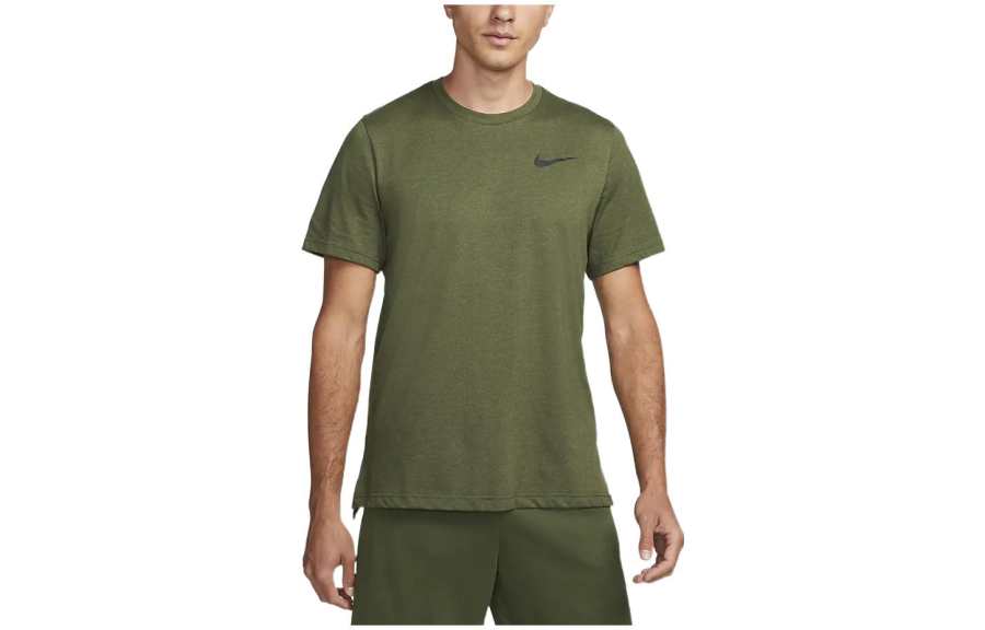 Nike Nike T Shirts Men's Green Crew Neck Moderate Straight Fit
