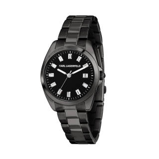 KARL LAGERFELD / Karl Lagerfeld Jeans Simple Collection Wrist Watches Quartz Movement Steel Strap Black Dial