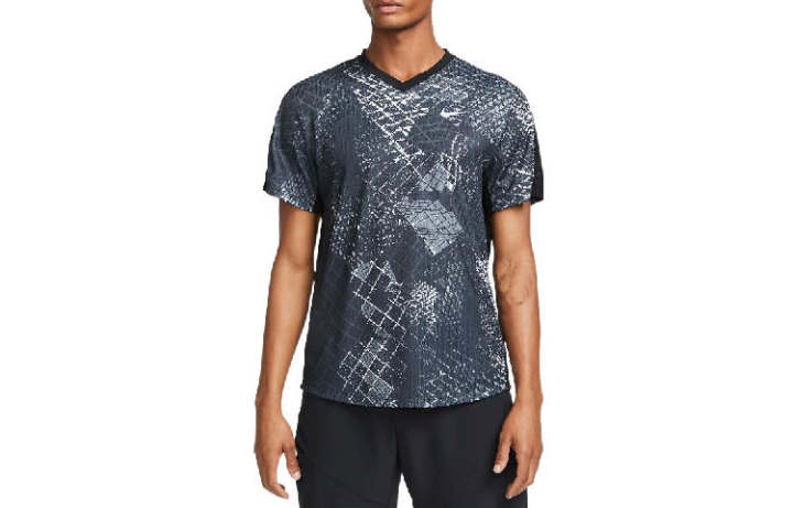 Nike Nike T Shirts Men's Black V Neck Moderate Straight Fit