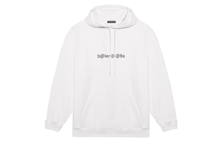 Balenciaga Sweatshirts Men's White Hooded Moderate Regular