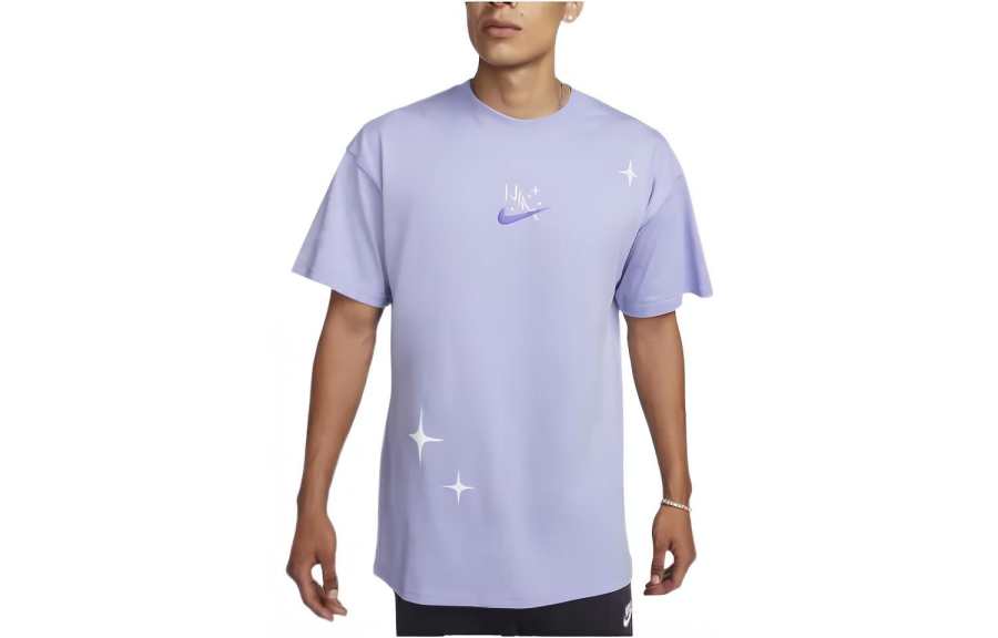 Nike Nike T Shirts Men's Purple Crew Neck Moderate Straight Fit