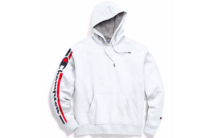 Champion Champion Armgrass Script Logo Fleece Lined, US Version, Winter Sweatshirt Unisex White
