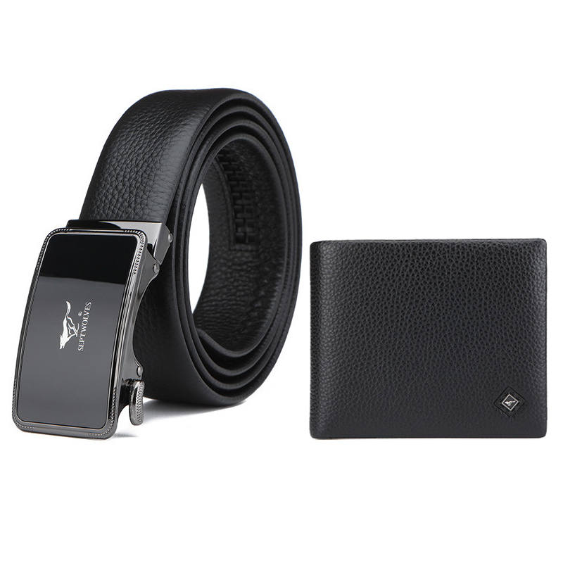 SEPTWOLVES SEPTWOLVES Top Grain Cow Leather Belt Wallet Box Men's Width 3.55cm