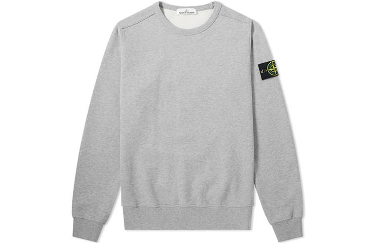 STONE ISLAND Logo Appliquéd Mélange Cotton Jersey Sweatshirt