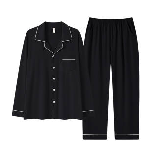Cotton Gene Pajama Set Men's Black