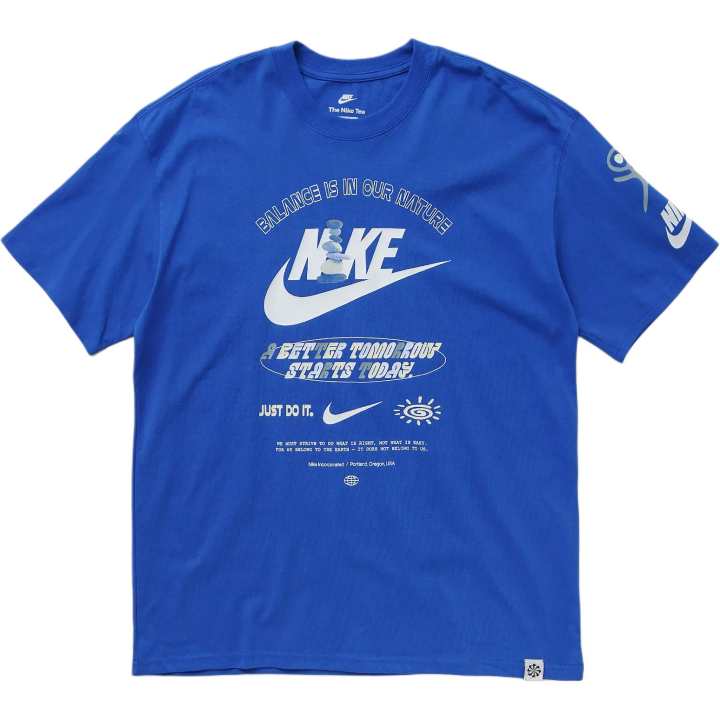 Nike Nike T Shirts Men's Blue Crew Neck Moderate Straight Fit