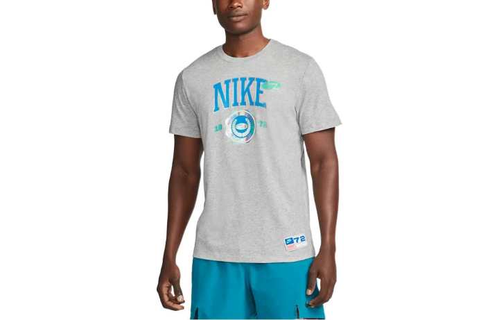 Nike Nike Dri Fit T Shirts Men's Gray Crew Neck Moderate