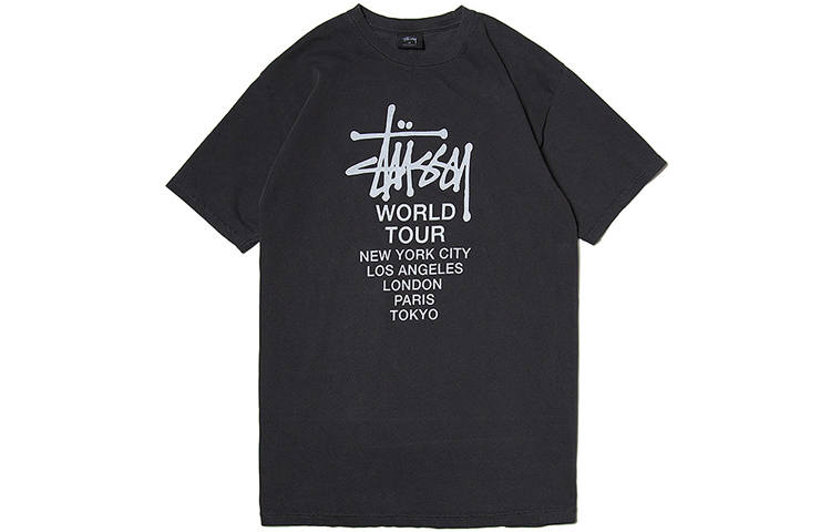 Stussy T Shirts Men's Crew Neck Moderate Straight Fit