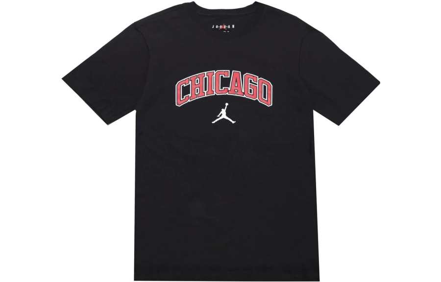 Jordan Jordan T Shirts Men's Black Crew Neck Moderate Straight Fit